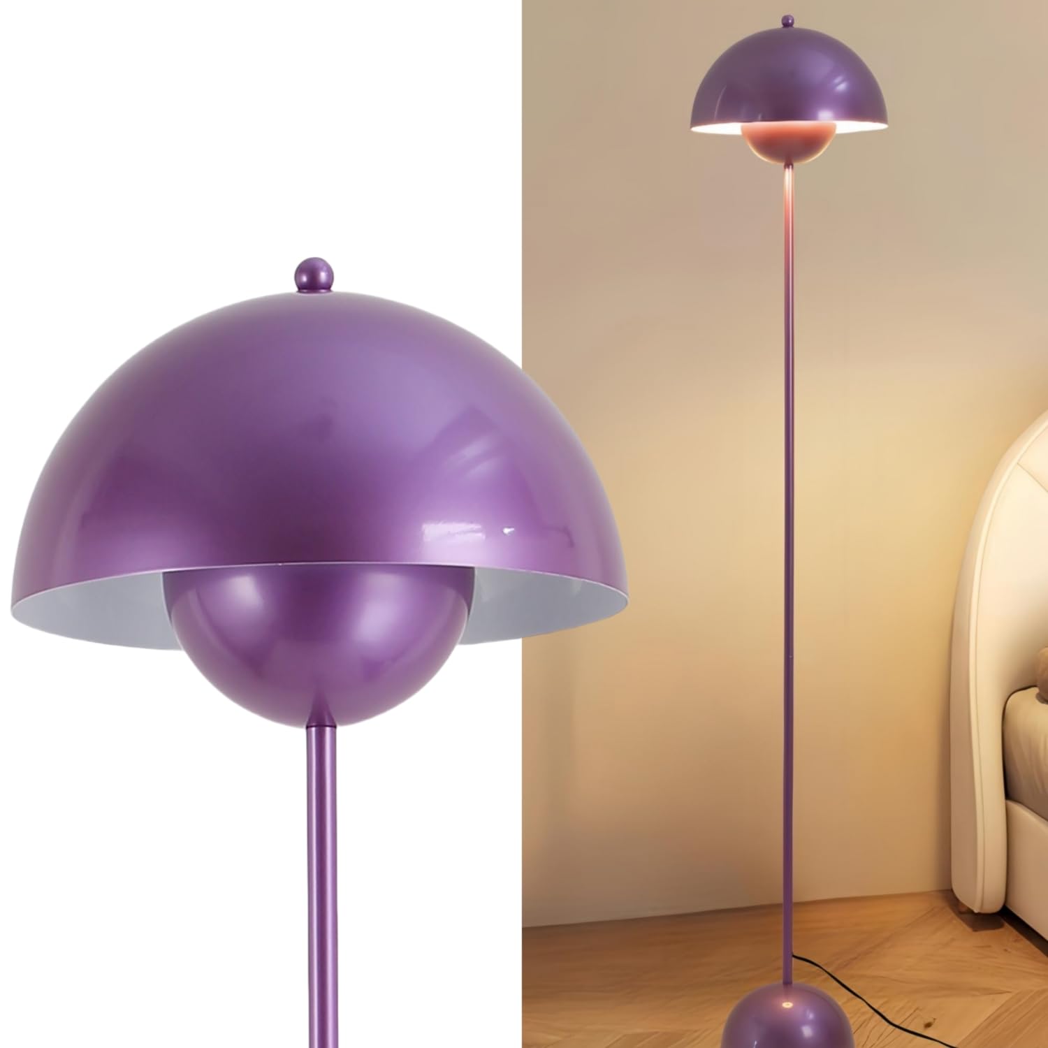 COSYLUX Modern Floor Lamp for Living Room, Industrial Tall Standing Lamp for Bedroom, Metal Shade Reflecting Light Reading Floor Lamp for Office, Nursery Room, Corner(Pastel Green)