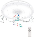 Bathroom Ceiling Light Fixture, Waterproof IP65 18W LED Music Ceiling Lamp with Remote Control with Bluetooth Speaker,FCC and UL1598 Certified for Kitchen, Laundry, Hallway. (Need Wired)