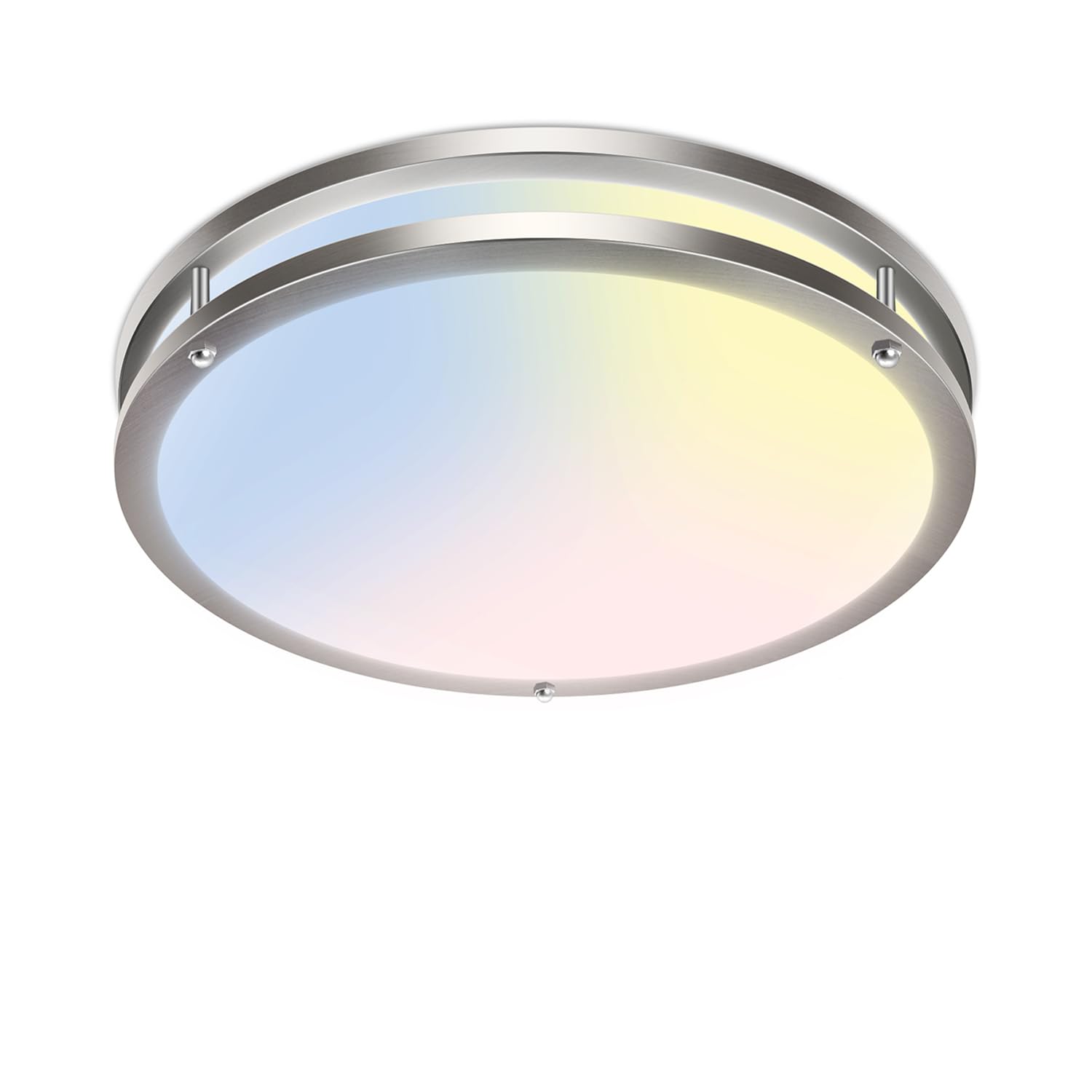 zemty 10Inch Black LED Flush Mount Ceiling Light Fixture, Dimmable &5CCT(3000K-6500K) Adjustable, 15W IP44 Damp-Rate Ceiling Lamp for Hallways, Bathrooms, Closets, Laundry Rooms-2Pack