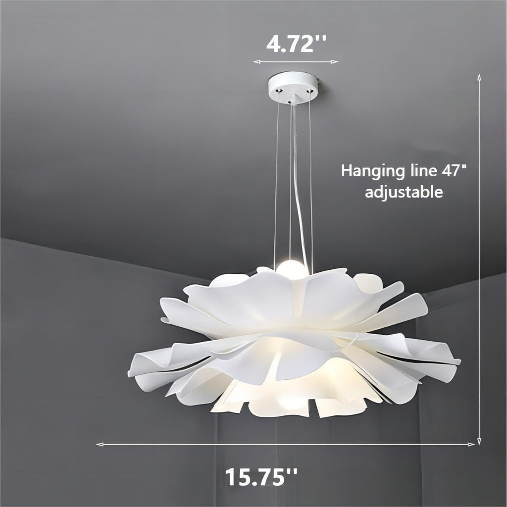 LIGHTLAND 2-Lights Acrylic Flower Pendant Light, Modern Minimalist Creative Hanging Light with Adjust Hanging Line, Pendant Lamp Chandelier for Living Room, Dining Room, Bedroom (15.8 Inch)