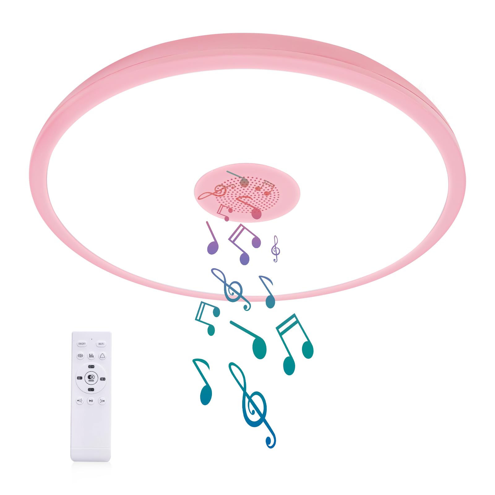 Black Waterproof LED Flush Mount Ceiling Light Fixture,with Bluetooth Speaker,11 Inch,18 watt,Dimmable Music Lamp,RGB Color Changing Light with Remote Control,for Bathroom,Shower,Bedroom
