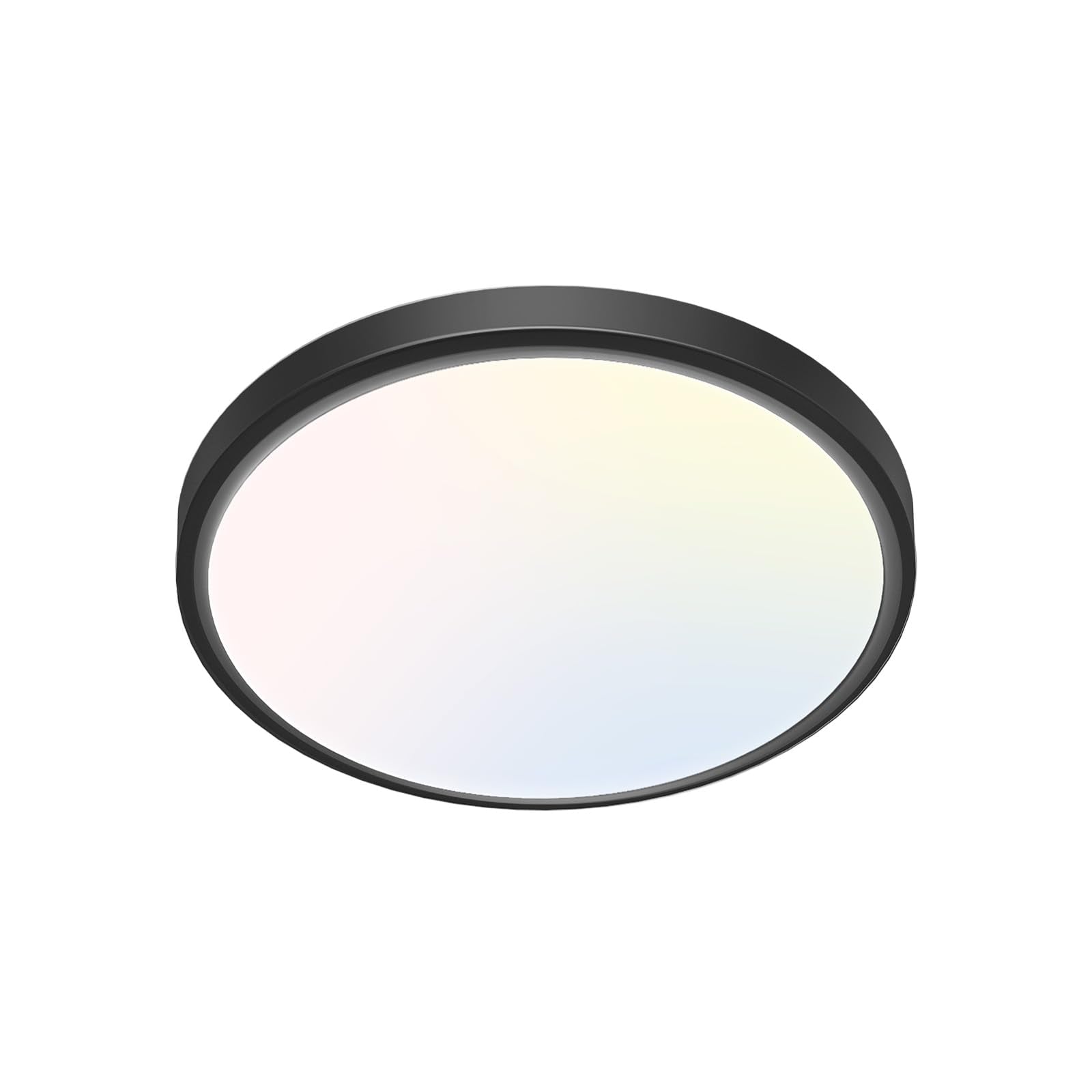 libtit 12 inch Flush Mount LED Ceiling Light Fixture, 3000K 4000K 6500K Adjustable, 28W 3200lm Brushed Nickel Satin Round Ceiling Lamp for Bathroom Hallway Kitchen Bedroom, 2 Pack