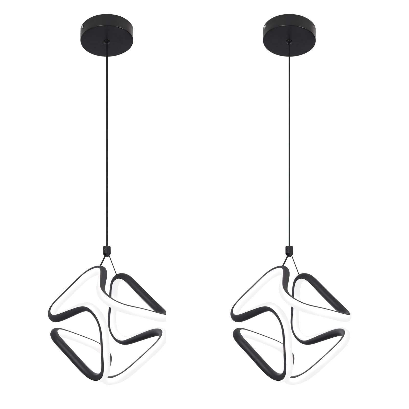 Modern Pendant Light Fixtures,6000K Cool White Chrome Led Pendant Lights for Kitchen Island,Adjustable Kitchen Island Hanging Light Fixture for Dining Room Bedroom Sink, 1 Pack