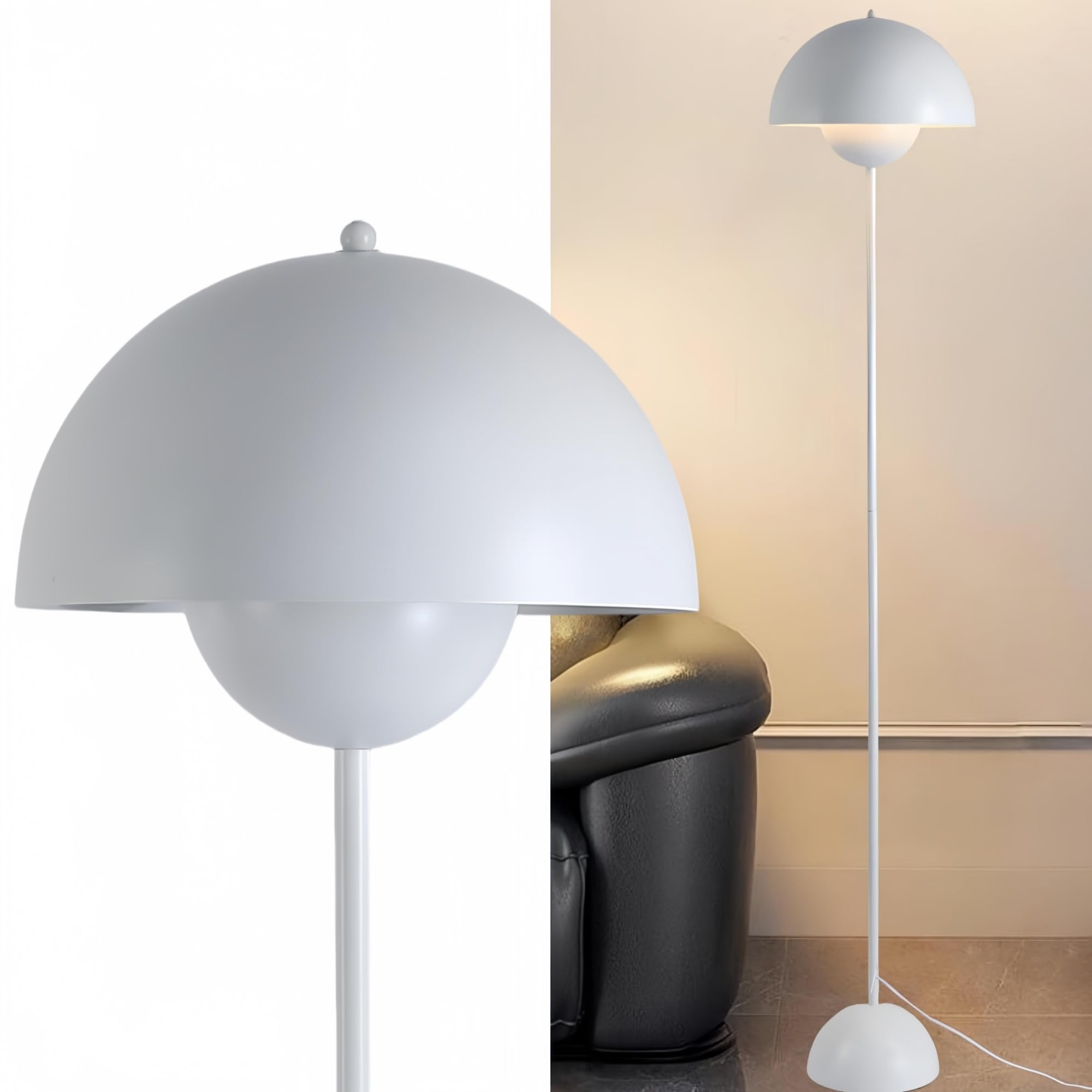 COSYLUX Modern Floor Lamp for Living Room, Industrial Tall Standing Lamp for Bedroom, Metal Shade Reflecting Light Reading Floor Lamp for Office, Nursery Room, Corner(Pastel Green)