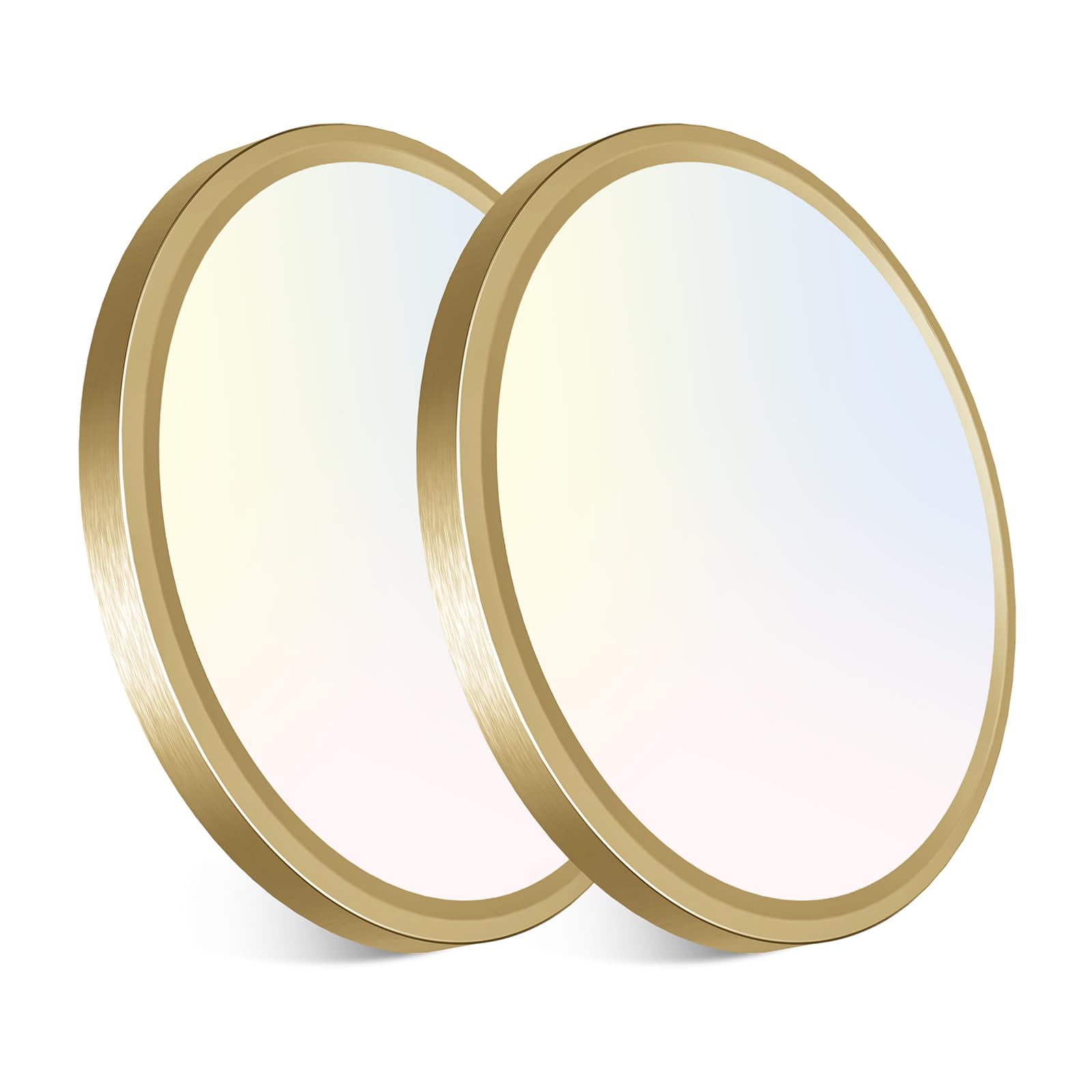 libtit 12 inch Flush Mount LED Ceiling Light Fixture, 3000K 4000K 6500K Adjustable, 28W 3200lm Brushed Nickel Satin Round Ceiling Lamp for Bathroom Hallway Kitchen Bedroom, 2 Pack