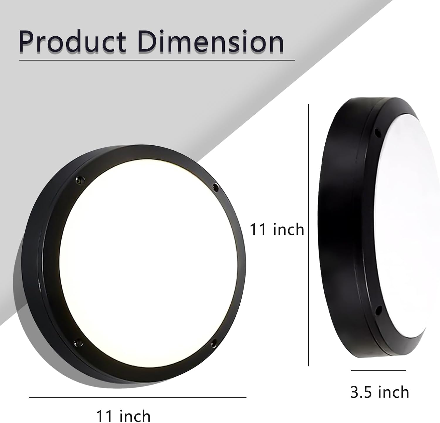 Flush Mount Ceiling Light, Die-Cast Aluminium Fully Sealed Moisture Resistant Light, Modern Minimalist Wall Sconce.11 Inch, 20W, 3000K, IP65 Rainproof, for Walls or Ceilings in Wet Areas.