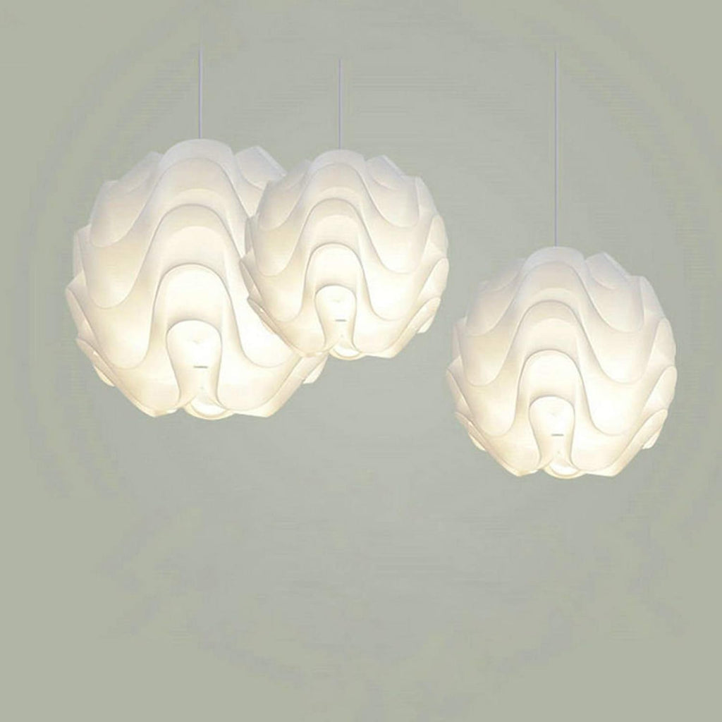 Lotus Lampshade Lampshade Pendant Light Modern LED Pendant Light White Plastic Shade Suspension Lamp Lighting Puzzle Flower Ceiling Light Fixture Chandelier for Home Cafe Hotel Restaurant Decorative