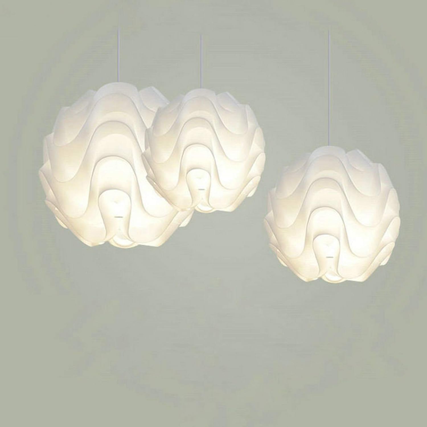 Lotus Lampshade Lampshade Pendant Light Modern LED Pendant Light White Plastic Shade Suspension Lamp Lighting Puzzle Flower Ceiling Light Fixture Chandelier for Home Cafe Hotel Restaurant Decorative