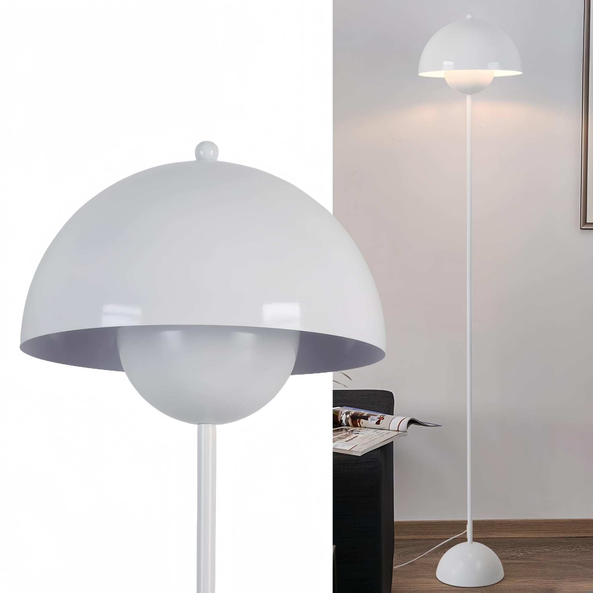 COSYLUX Modern Floor Lamp for Living Room, Industrial Tall Standing Lamp for Bedroom, Metal Shade Reflecting Light Reading Floor Lamp for Office, Nursery Room, Corner(Pastel Green)