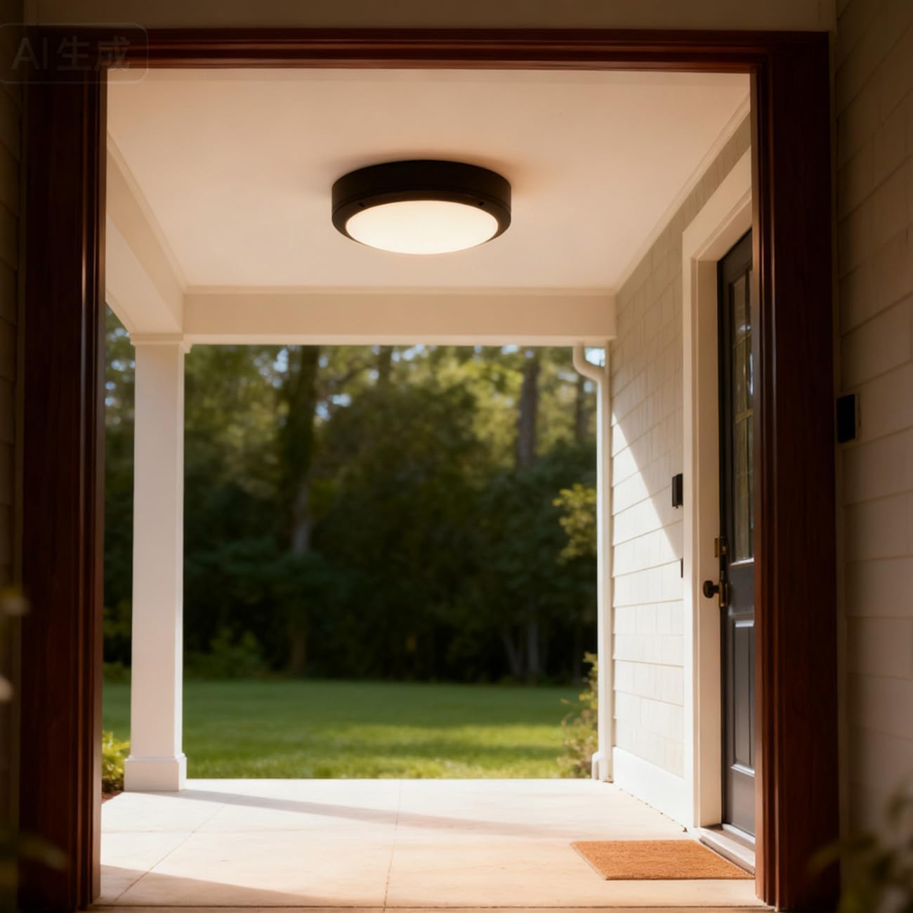 Flush Mount Ceiling Light, Die-Cast Aluminium Fully Sealed Moisture Resistant Light, Modern Minimalist Wall Sconce.11 Inch, 20W, 3000K, IP65 Rainproof, for Walls or Ceilings in Wet Areas.