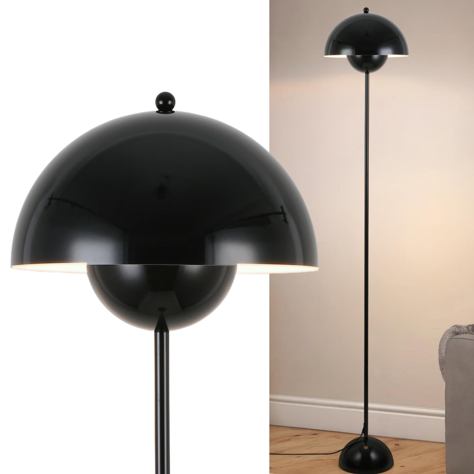 COSYLUX Modern Floor Lamp for Living Room, Industrial Tall Standing Lamp for Bedroom, Metal Shade Reflecting Light Reading Floor Lamp for Office, Nursery Room, Corner(Pastel Green)