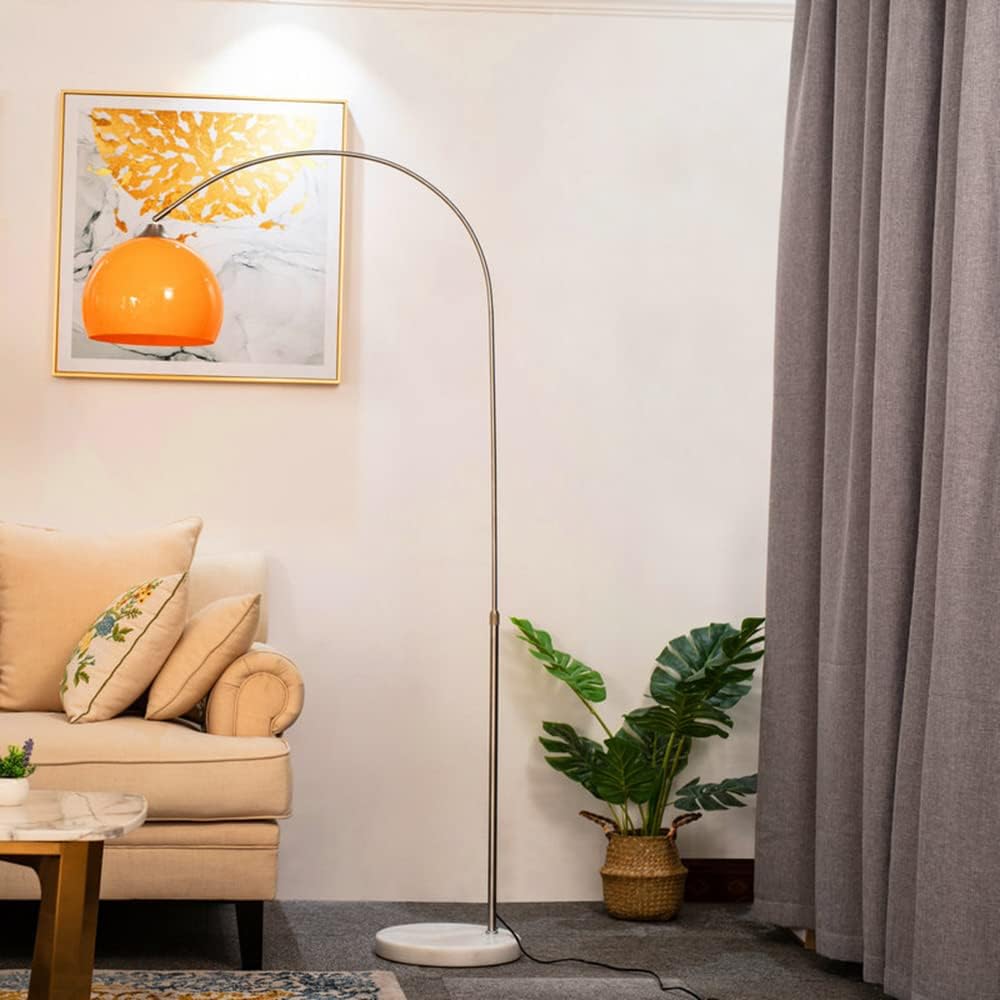 Nordic Simple Floor Lamp with White Shade, Arc Reading Lamp for Living Room, Study Room&Bedroom Beside,Creative Art Deco Bauhaus Standing Lamps for Ambient Lighting