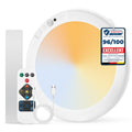 Combuh Rechargeable Battery Operated Ceiling Light for Shower Inside Wireless, 105 Day Battery Life Powered 11.8Inch Bright Waterproof Magnetic RGB Overhead Lighting without Wiring for Closet Bathroom