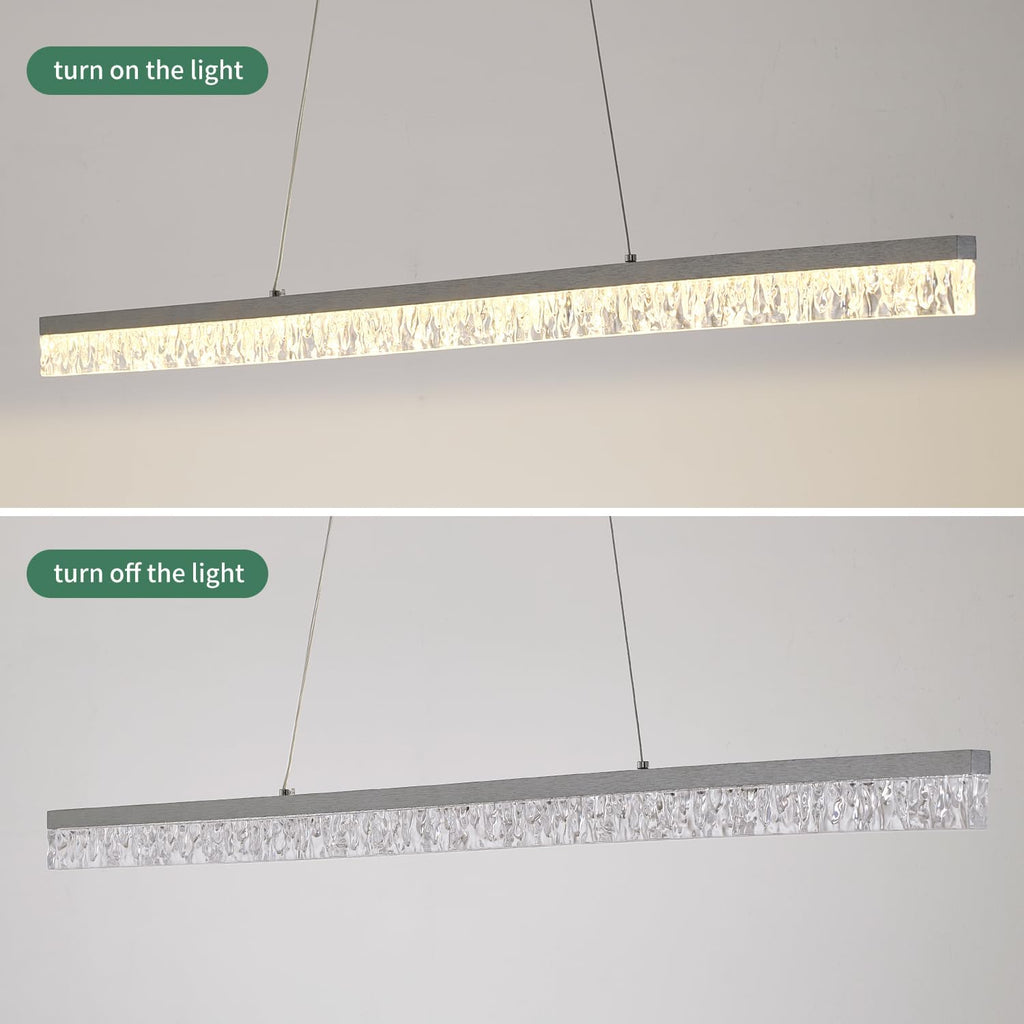 50" LED Linear Pendant Light Fixtures with Remote, Dimmable Modern Island Lights for Kitchen, 3000K-6000k Pool Table Light for Dining Room, Living Room, Bar
