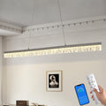 50" LED Linear Pendant Light Fixtures with Remote, Dimmable Modern Island Lights for Kitchen, 3000K-6000k Pool Table Light for Dining Room, Living Room, Bar