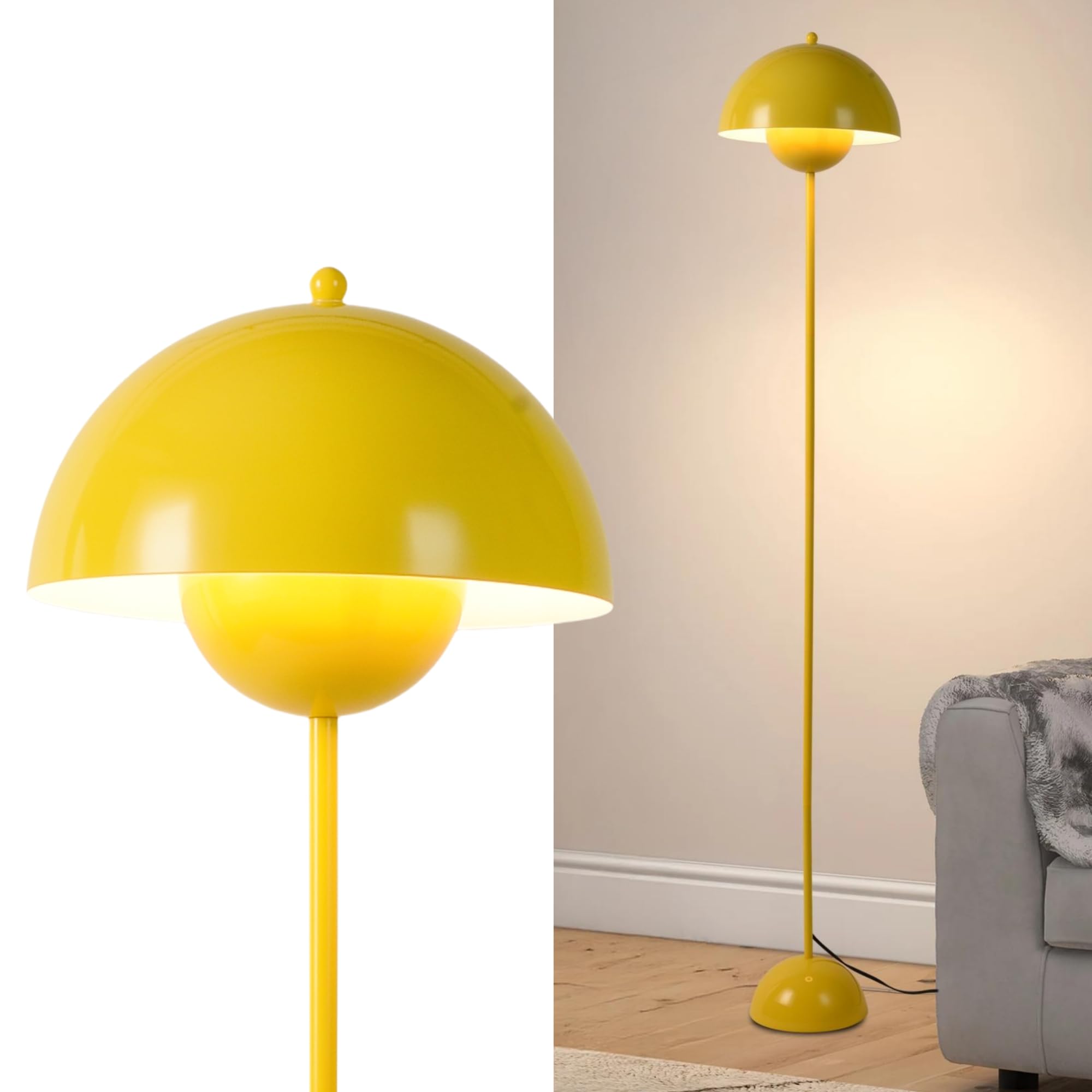 COSYLUX Modern Floor Lamp for Living Room, Industrial Tall Standing Lamp for Bedroom, Metal Shade Reflecting Light Reading Floor Lamp for Office, Nursery Room, Corner(Pastel Green)
