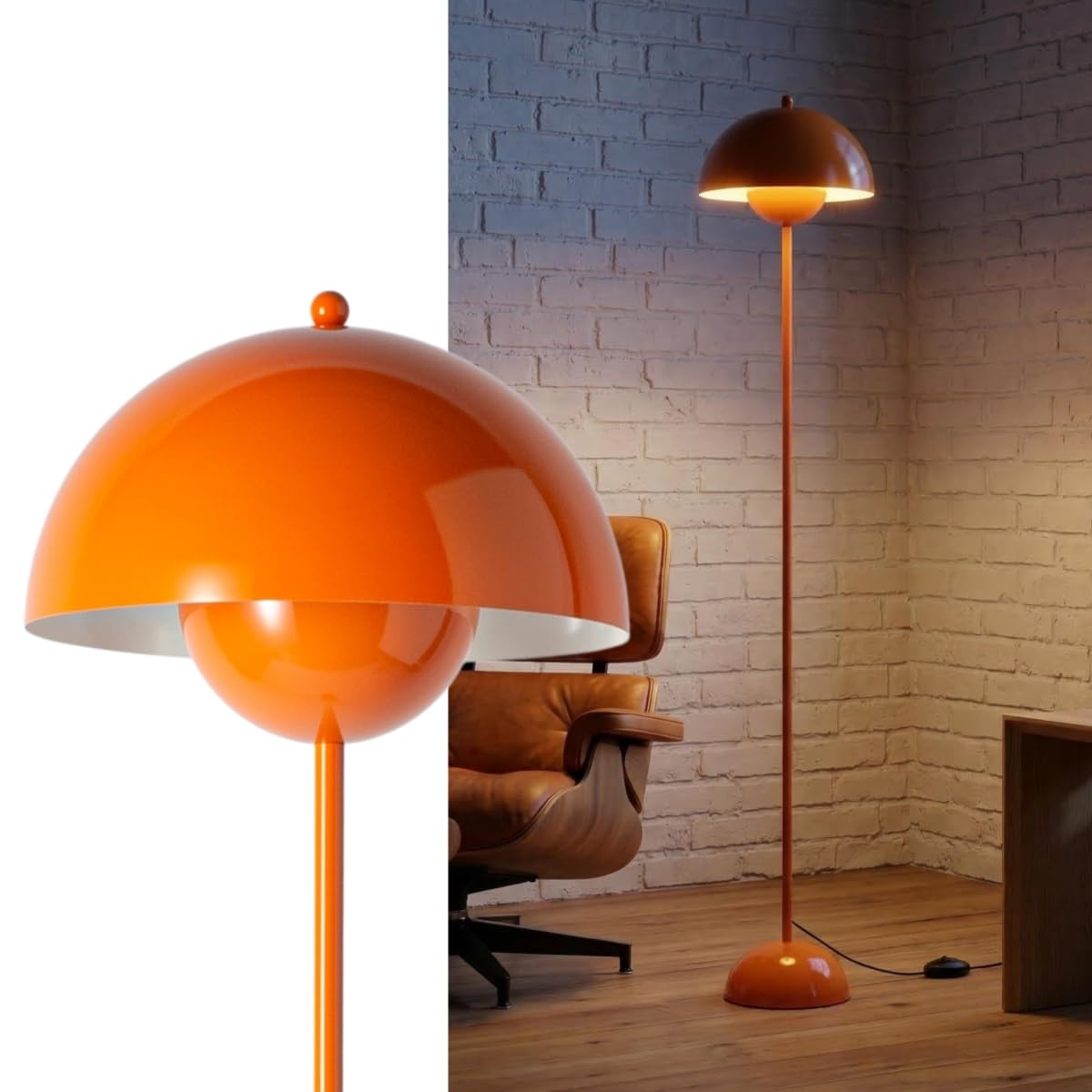 COSYLUX Modern Floor Lamp for Living Room, Industrial Tall Standing Lamp for Bedroom, Metal Shade Reflecting Light Reading Floor Lamp for Office, Nursery Room, Corner(Pastel Green)