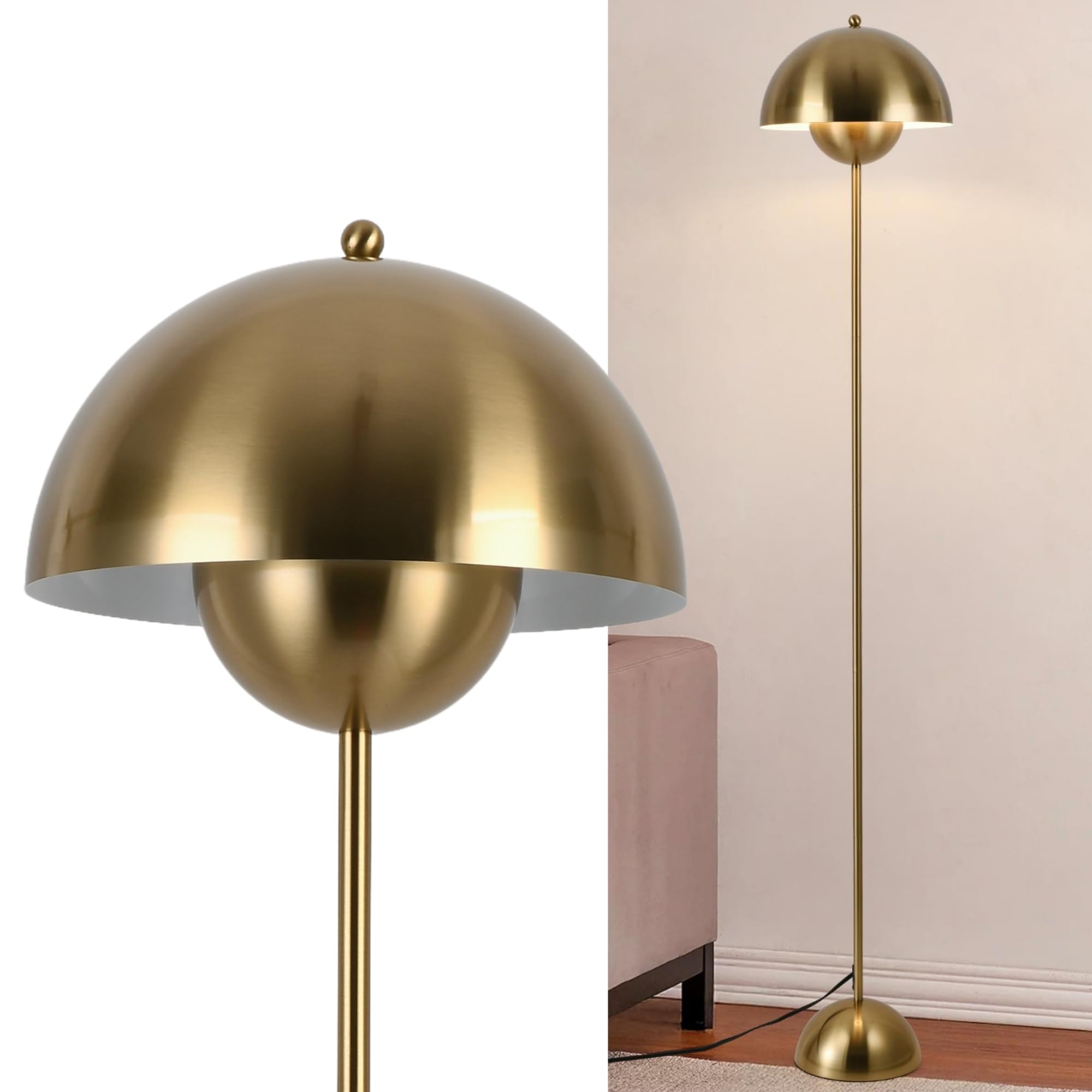 COSYLUX Modern Floor Lamp for Living Room, Industrial Tall Standing Lamp for Bedroom, Metal Shade Reflecting Light Reading Floor Lamp for Office, Nursery Room, Corner(Pastel Green)