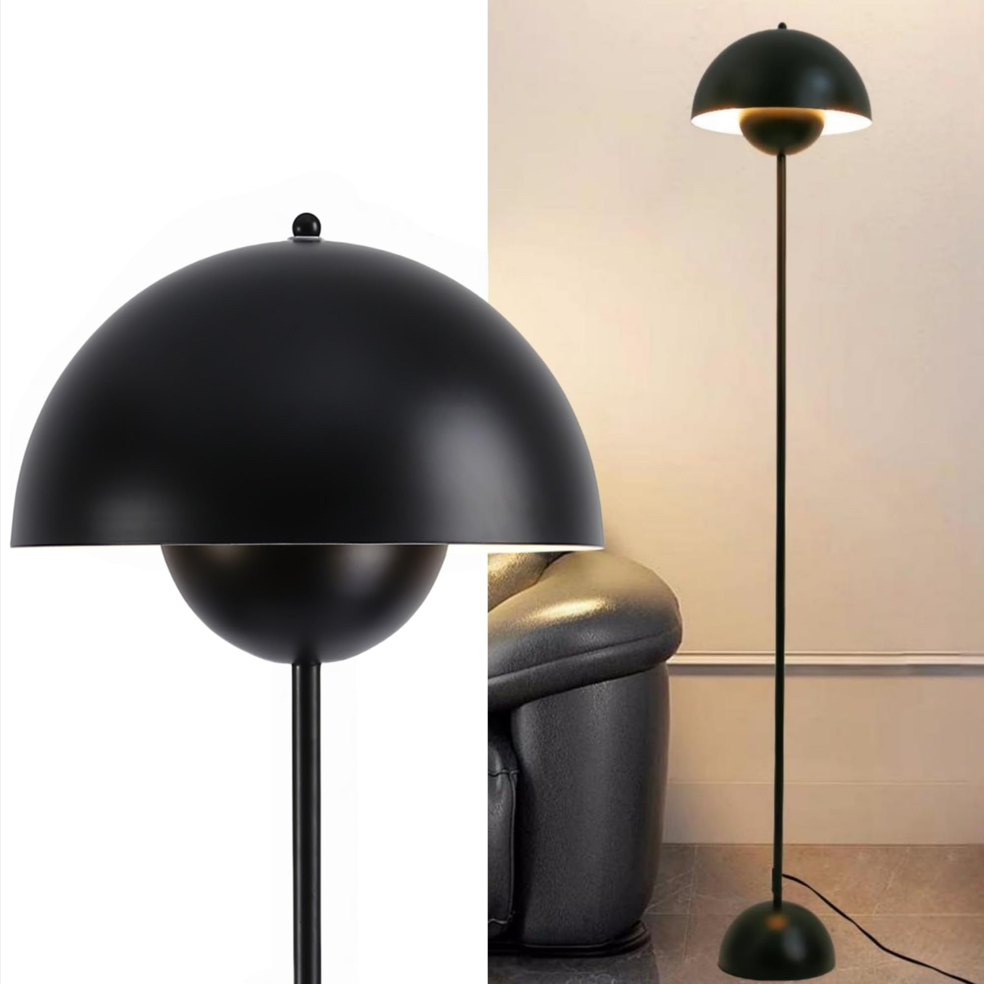 COSYLUX Modern Floor Lamp for Living Room, Industrial Tall Standing Lamp for Bedroom, Metal Shade Reflecting Light Reading Floor Lamp for Office, Nursery Room, Corner(Pastel Green)