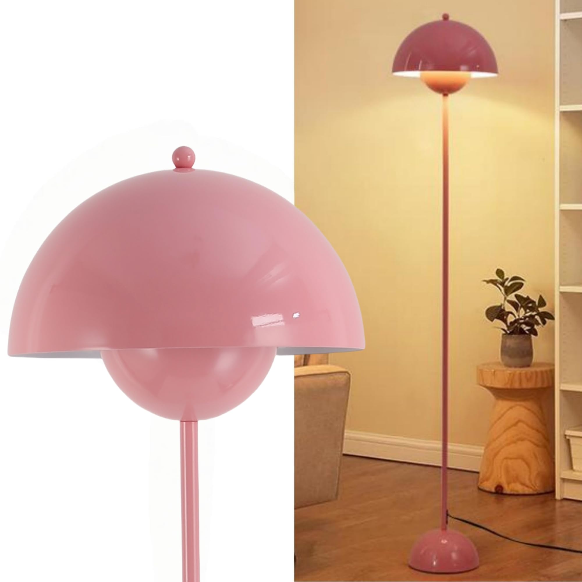COSYLUX Modern Floor Lamp for Living Room, Industrial Tall Standing Lamp for Bedroom, Metal Shade Reflecting Light Reading Floor Lamp for Office, Nursery Room, Corner(Pastel Green)