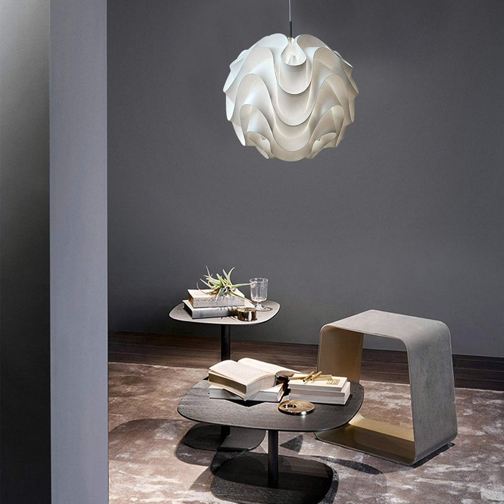 Lotus Lampshade Lampshade Pendant Light Modern LED Pendant Light White Plastic Shade Suspension Lamp Lighting Puzzle Flower Ceiling Light Fixture Chandelier for Home Cafe Hotel Restaurant Decorative
