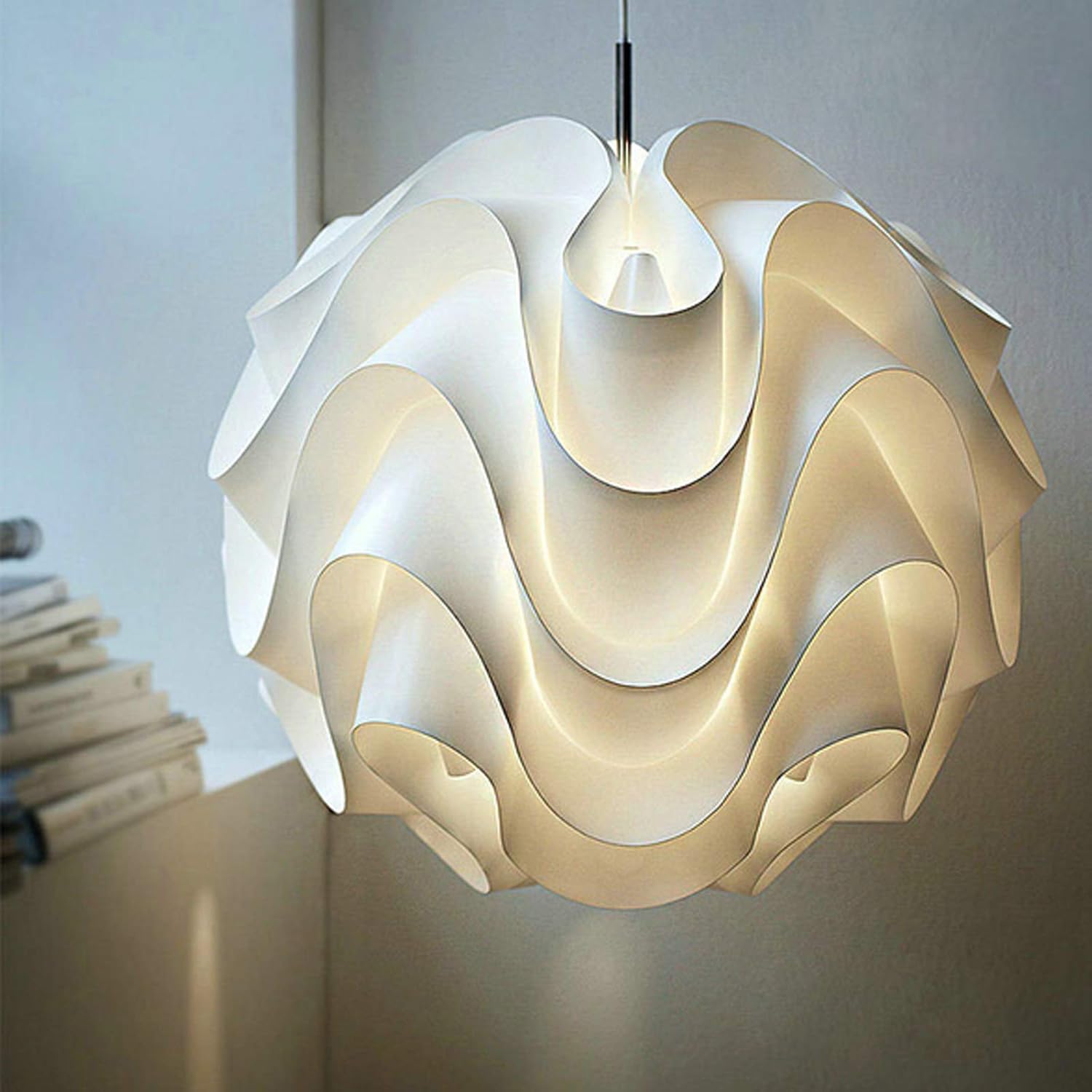 Lotus Lampshade Lampshade Pendant Light Modern LED Pendant Light White Plastic Shade Suspension Lamp Lighting Puzzle Flower Ceiling Light Fixture Chandelier for Home Cafe Hotel Restaurant Decorative