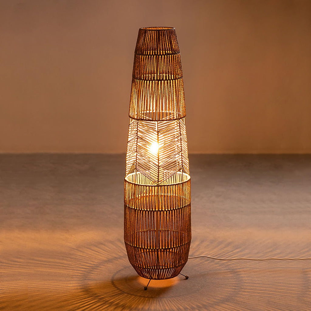 MIXL-Tripod Wooden Tall Floor Lamp,Fabric Drum Shade Corner Standing Lamp,Farmhouse Style Floor Light for Nursery and Study Room