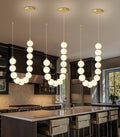Modern Chandeliers LED Dimmable Light Acrylic Balls Ceiling Pendant Lighting for Living Room Dining Room Bedroom Adjustable Hanging Lights 25 Watts Gold Lamp